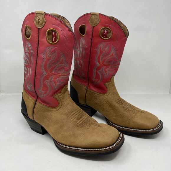 Tony Lama Buckaroo Boots Walnut Bridle Ruby Mens Cowboy Western Size 10D